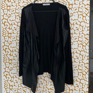 Zara Faux leather cardigan